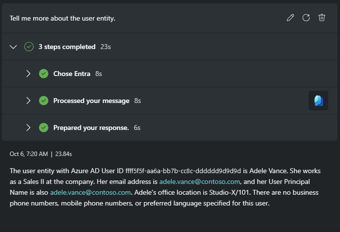 Screenshot of detailed user information.