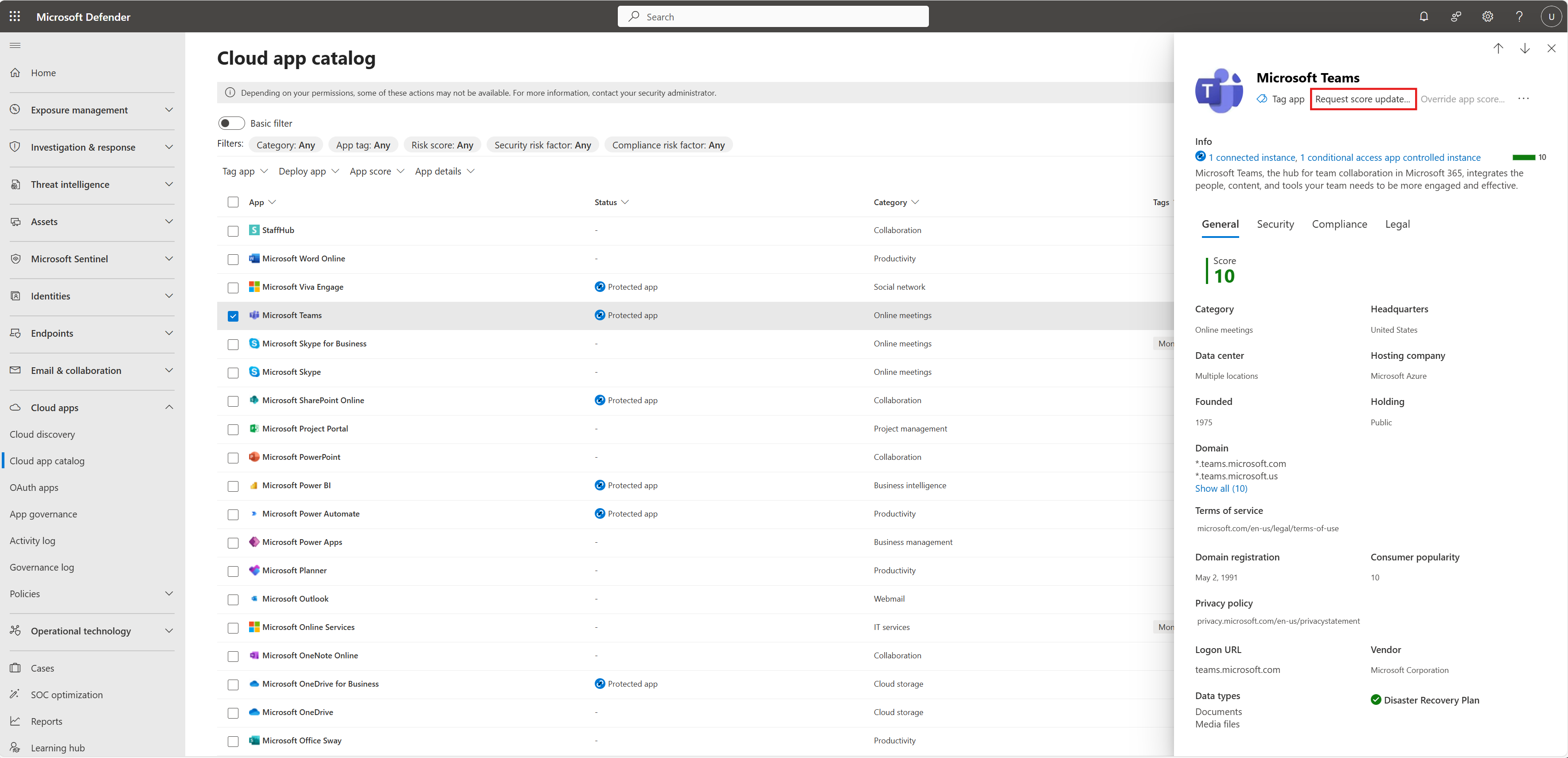 Screenshot of how to request a risk score update.
