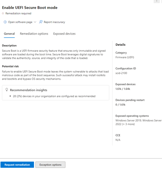 Screenshot of UEFI Secure Boot mode recommendations