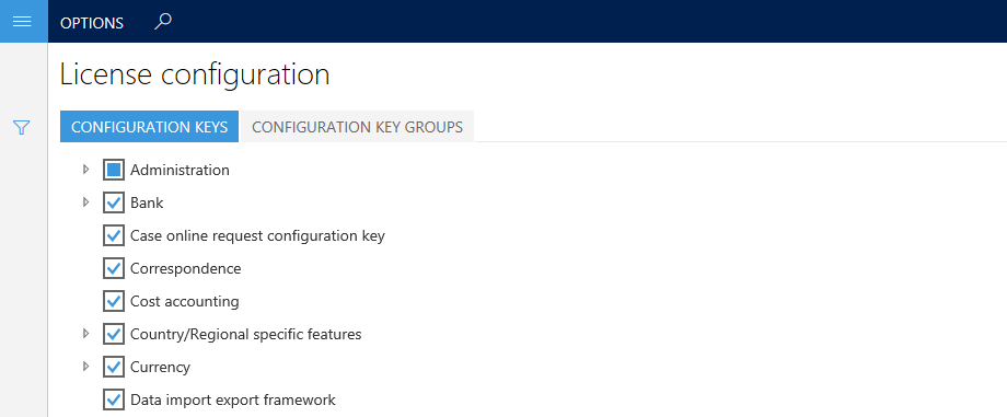 Screenshot of the License configuration page when not in maintenance mode.