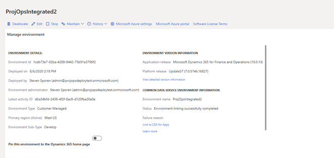 Screenshot of the link to CDS for Apps option.