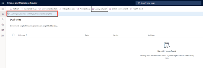 Screenshot of the applying solutions progress.