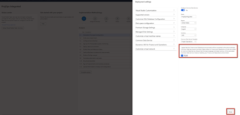 Screenshot of the deployment consent dialog.