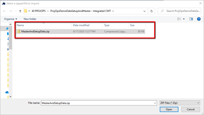 Screenshot of the Select a file dialog.