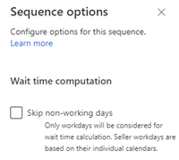 Screenshot of disabling wait time computation for a sequence.