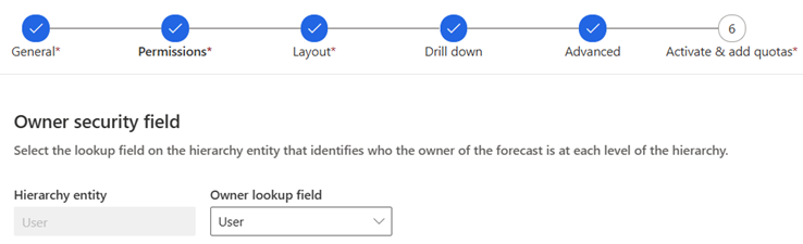 Screenshot of the Owner lookup field in the Permissions step.