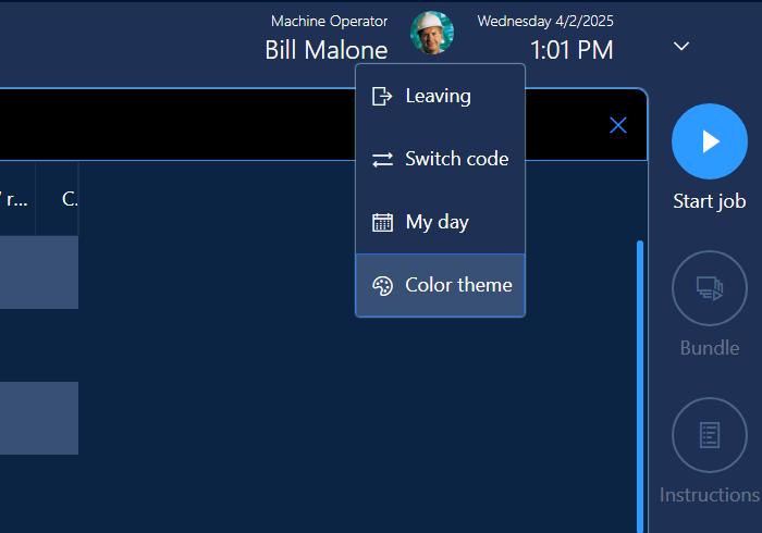 Change a color theme by worker.