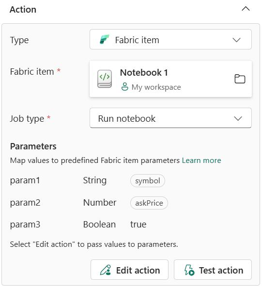 Screenshot showing Activator card with a parameter.