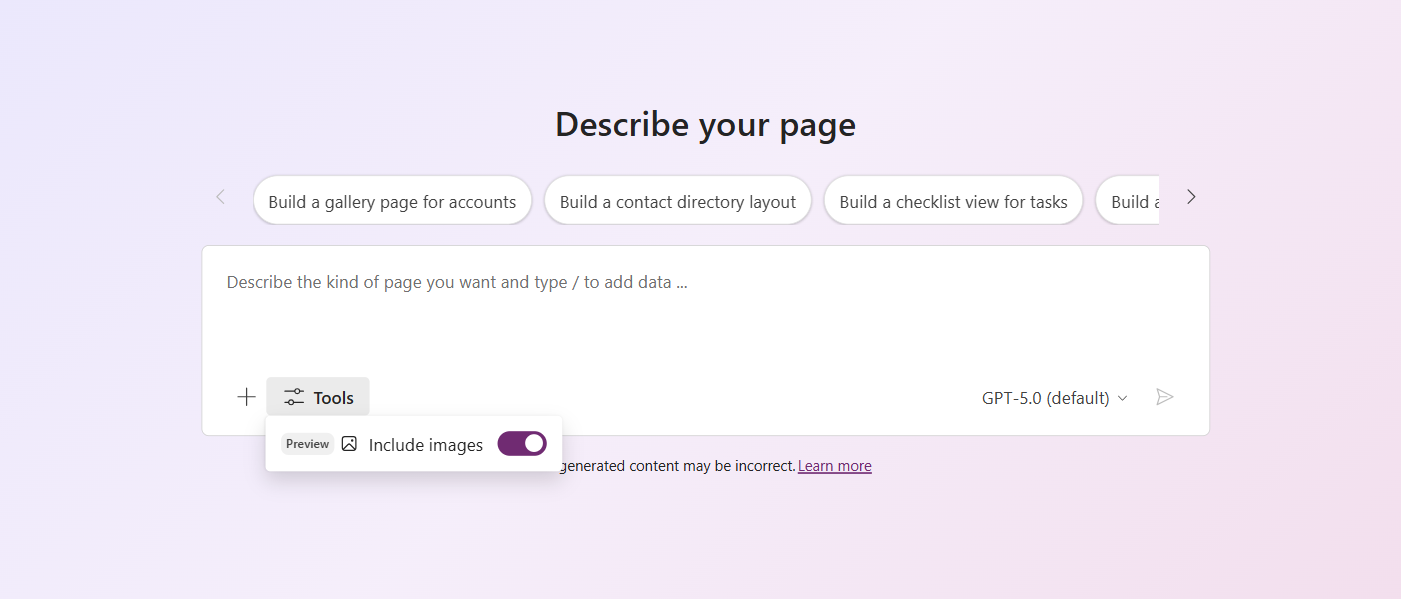 Include image tool to add an image from a library of stock images