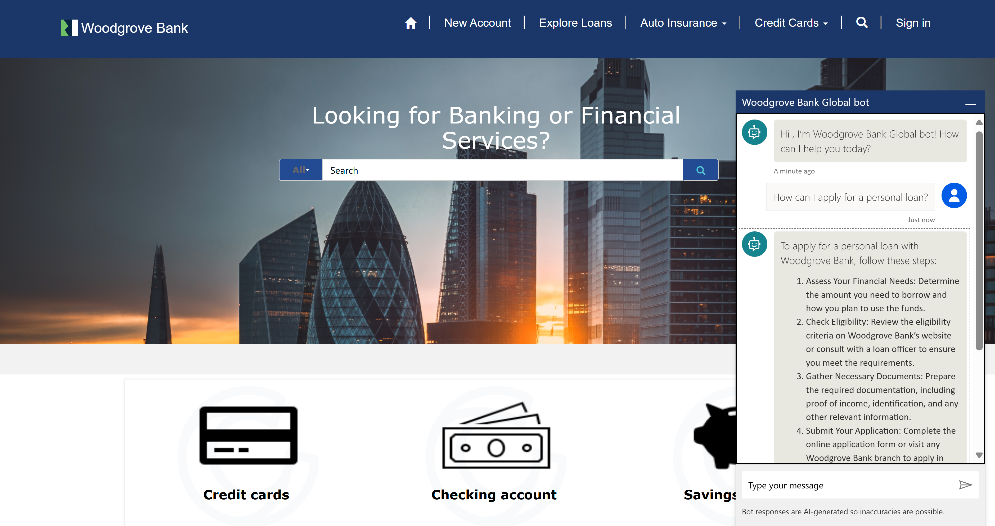 Screenshot of an agent in a Power Pages site.