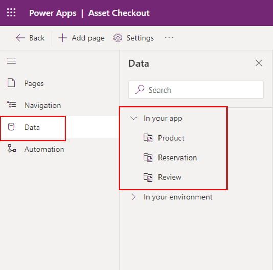 Screenshot of the data screen with in your app options highlighted.