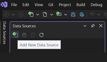 Screenshot that shows the Add New Data source button.
