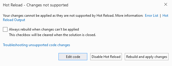Screenshot of the apply changes dialog box.