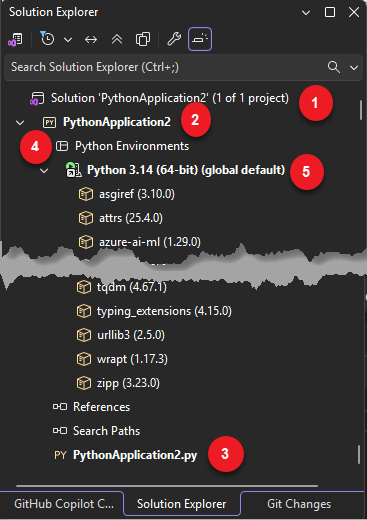 Screenshot that shows Solution Explorer.