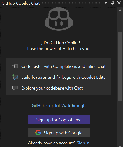 Copilot Chat window