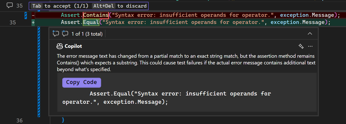 Generate a code suggestion based a local code review comment