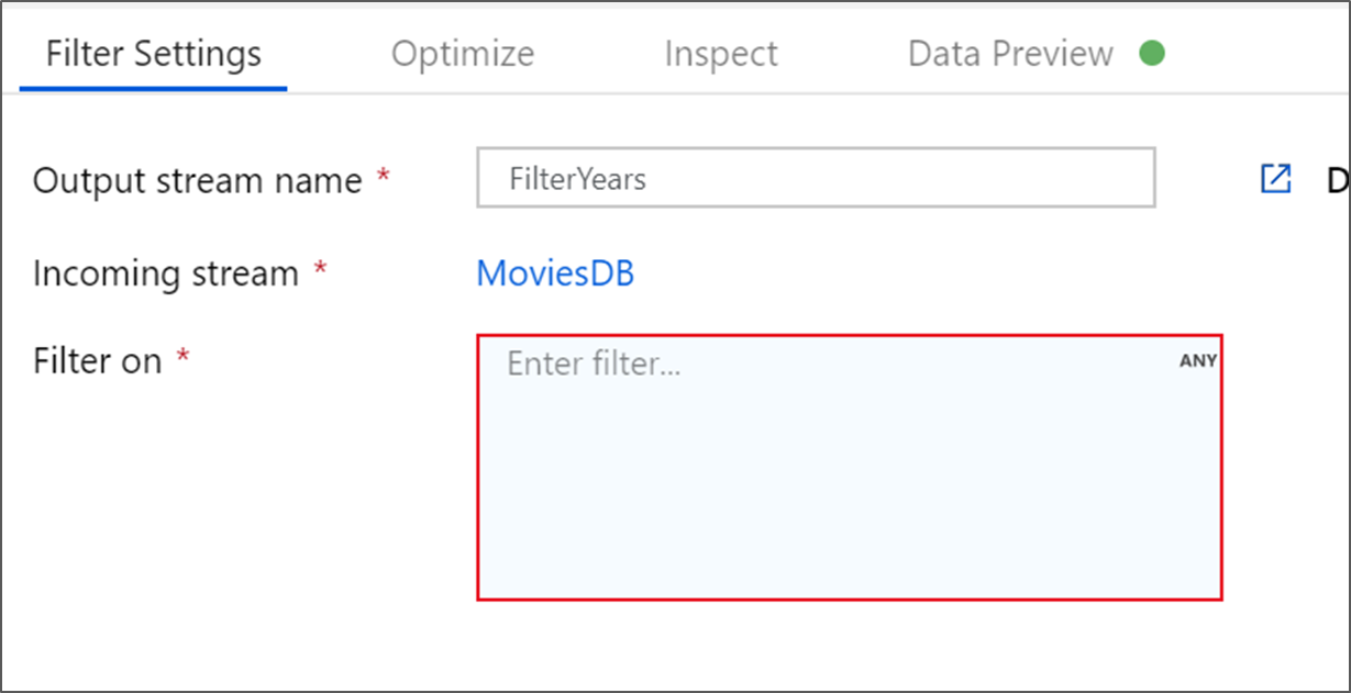 Screenshot che mostra la funzione FilterYears.