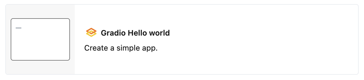 Selezionare il modello di Hello World