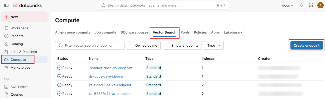 Creare il calcolo della ricerca vettoriale.