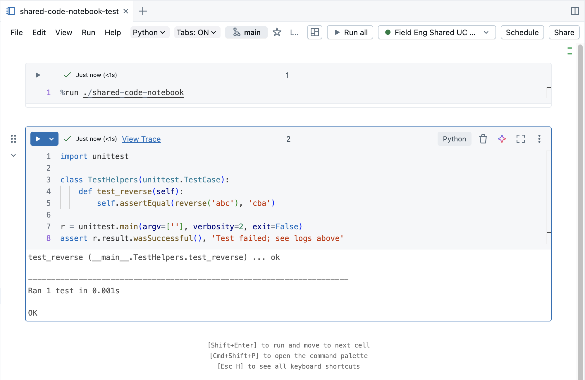 Separazione del codice di test
