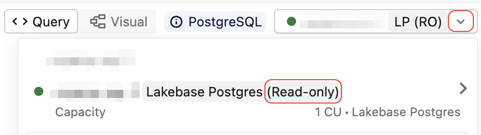 Selezionare la computazione di sola lettura dall'elenco a discesa