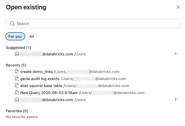 Finestra di dialogo Query