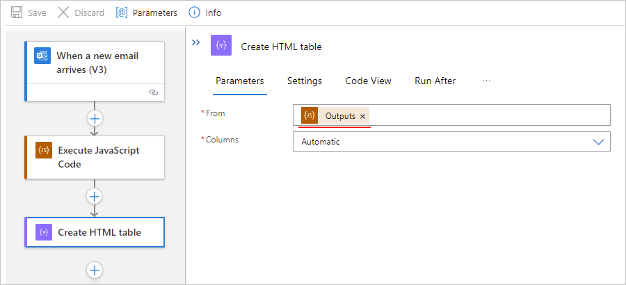 Screenshot che mostra il flusso di lavoro della app di logica Standard completato.