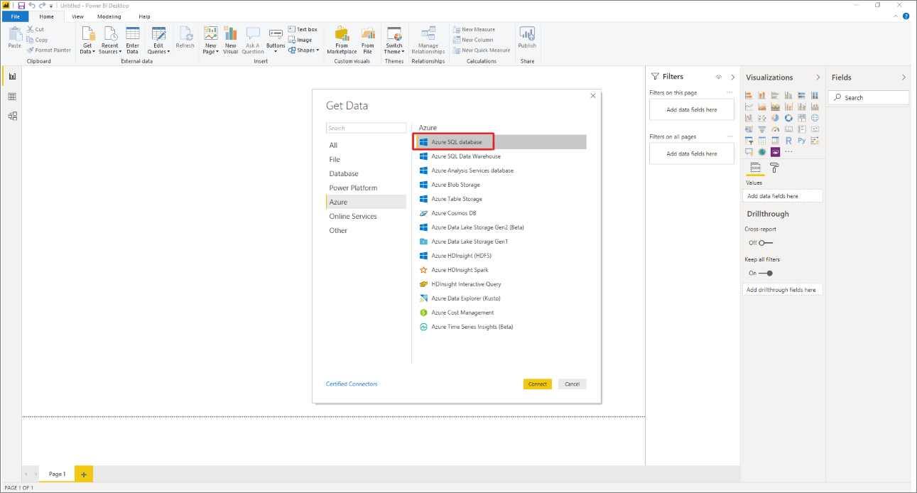 Selezionare origine dati.