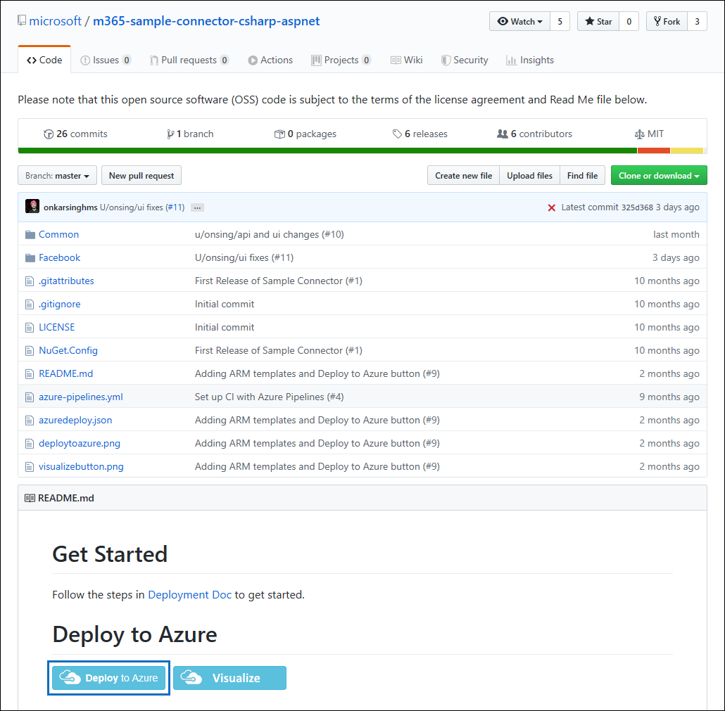 Selezionare Distribuisci per Azure.