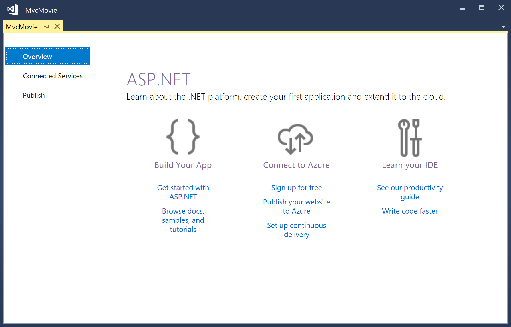 Screenshot che mostra la finestra M V C Movie aperta sulla pagina Panoramica.