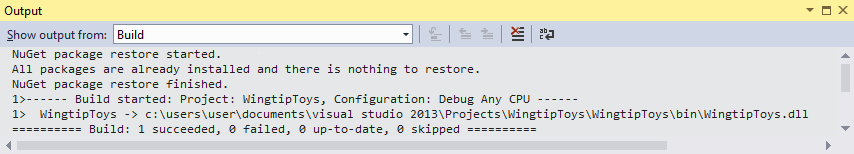 Creare il livello di accesso ai dati - Finestre di output