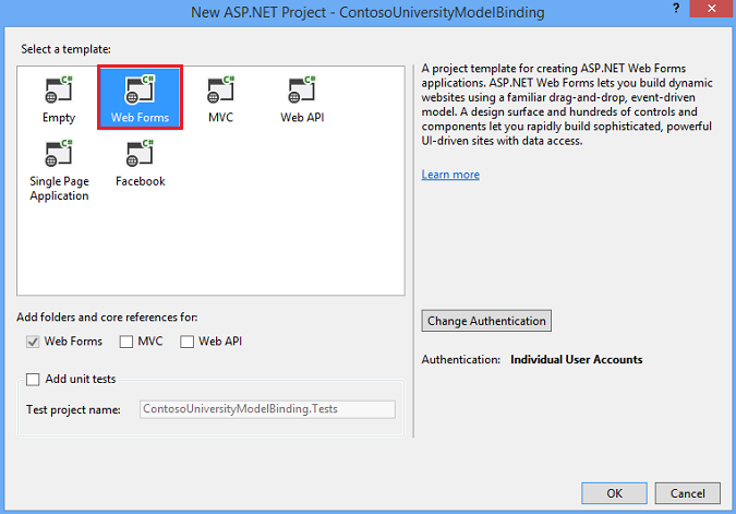 Selezionare moduli web