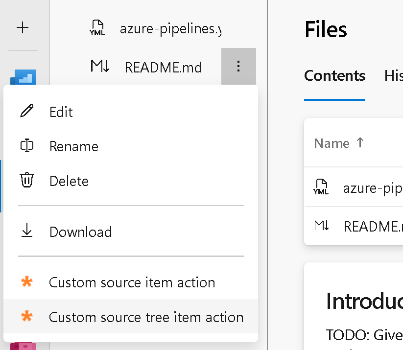 Screenshot del menu albero delle voci di origine.