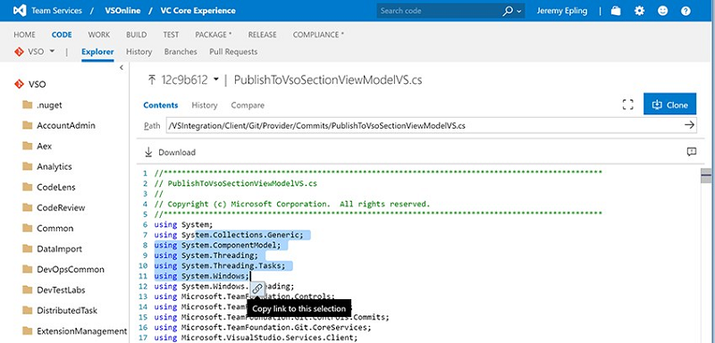 Inviare collegamenti al codice