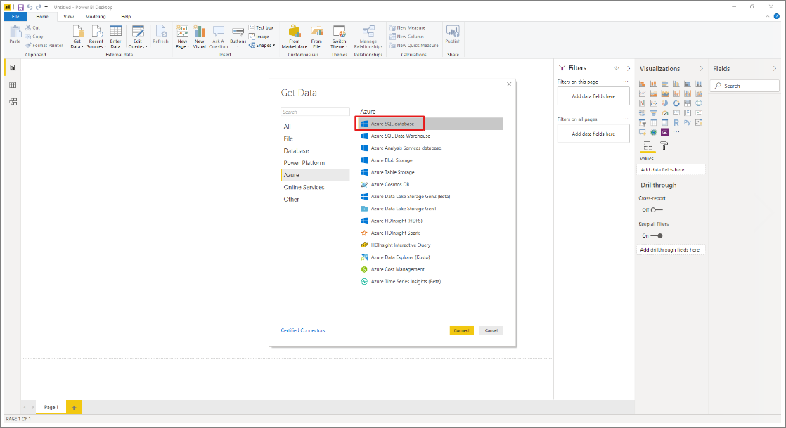 Selezionare origine dati.