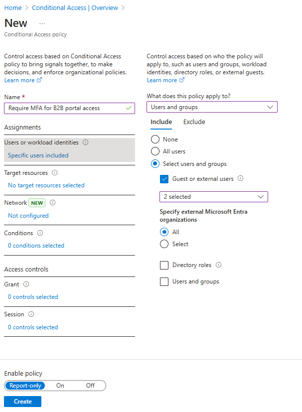Screenshot che mostra la selezione di tutti gli utenti guest.