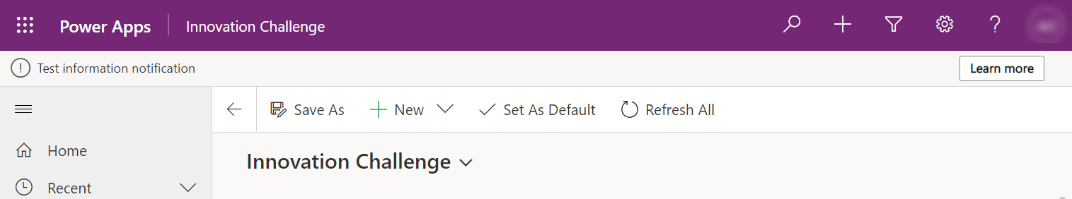 Notifica delle informazioni di esempio.