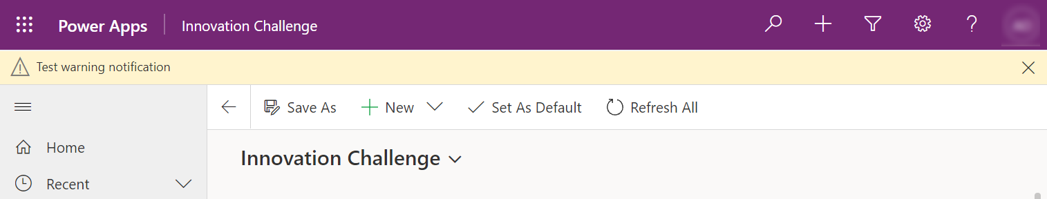 Esempio di notifica di avviso.