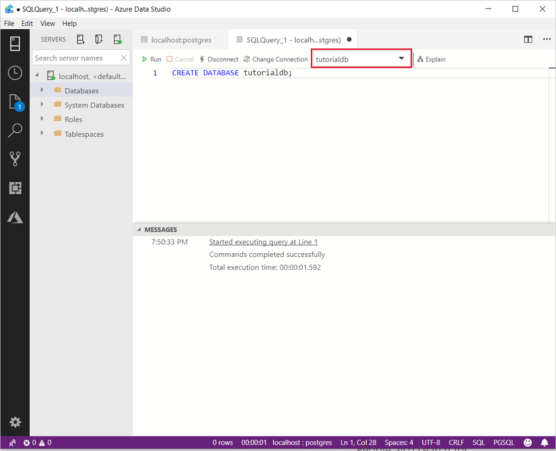Screenshot del contesto della modifica.