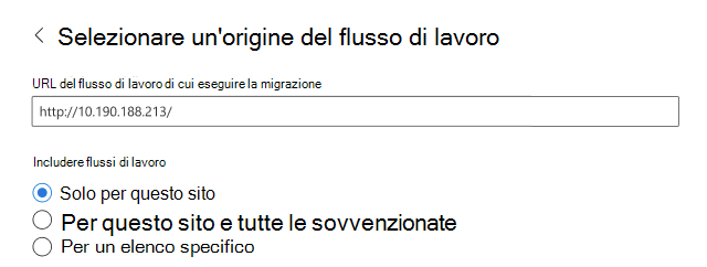 Origine del flusso di lavoro SPMT.