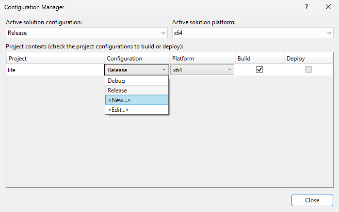 Una screenshot che mostra Configuration Manager.