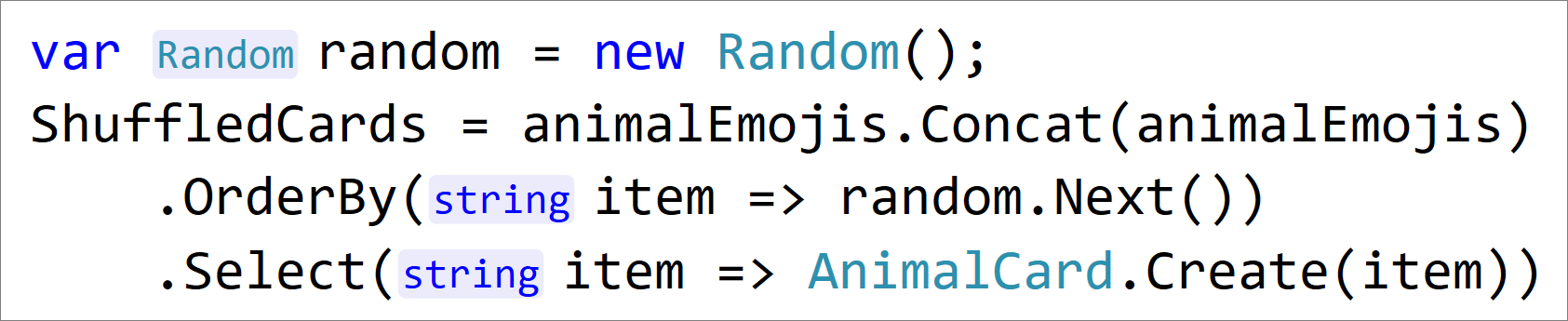 Hint di tipo inline per CSharp