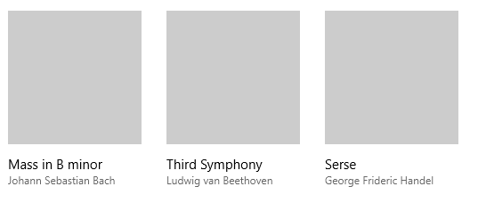 esempio di immagine quadrata e griglia di testo