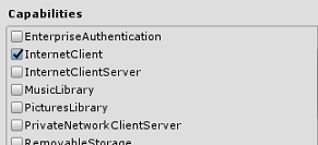 Screenshot dell'elenco Funzionalità. Il client Internet è selezionato.