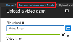 Screenshot dell'indicatore di stato del caricamento di un asset video.