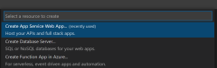 [新しい Web アプリの作成] を選択するために使用される VS Code のダイアログ ボックスのスクリーンショット。