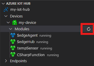 Visual Studio Codeでデプロイされたモジュールを表示する方法を示すスクリーンショット