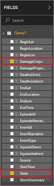 フィールドを選択します。