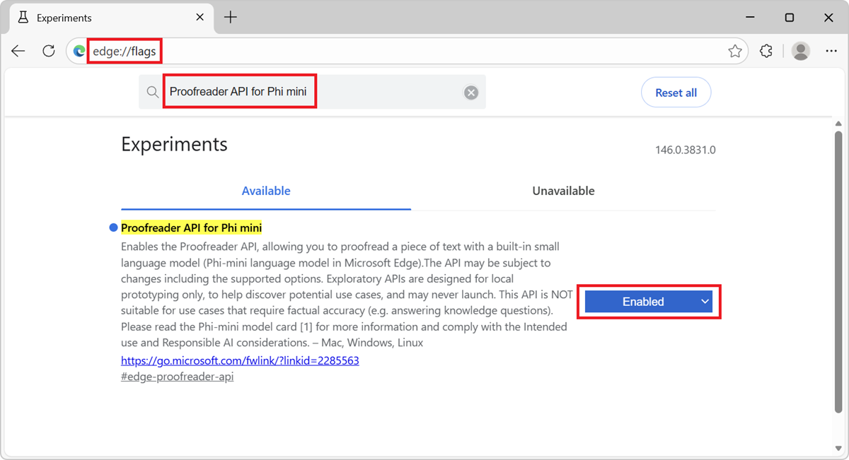 ブラウザーのフラグ ページ