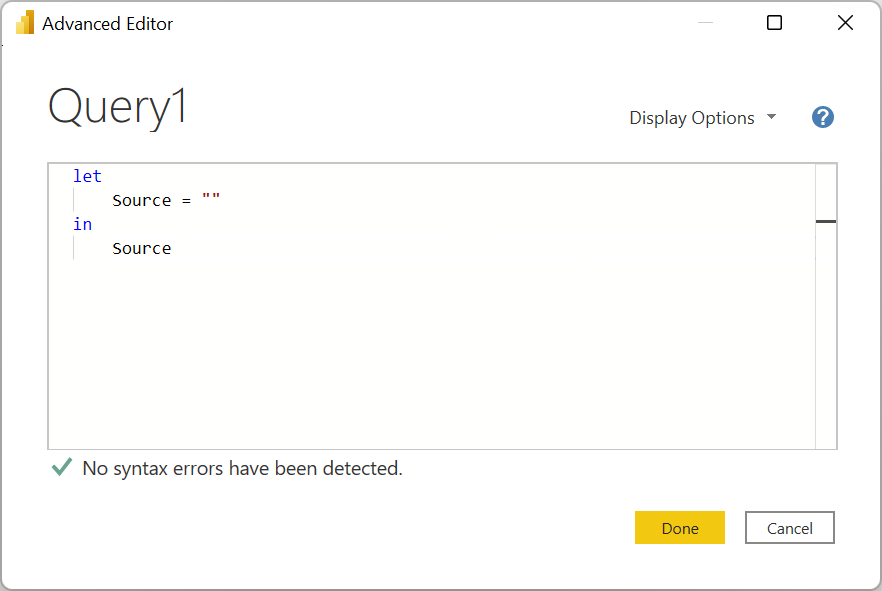 データ ソースを示す [クエリ] ダイアログのスクリーンショット。